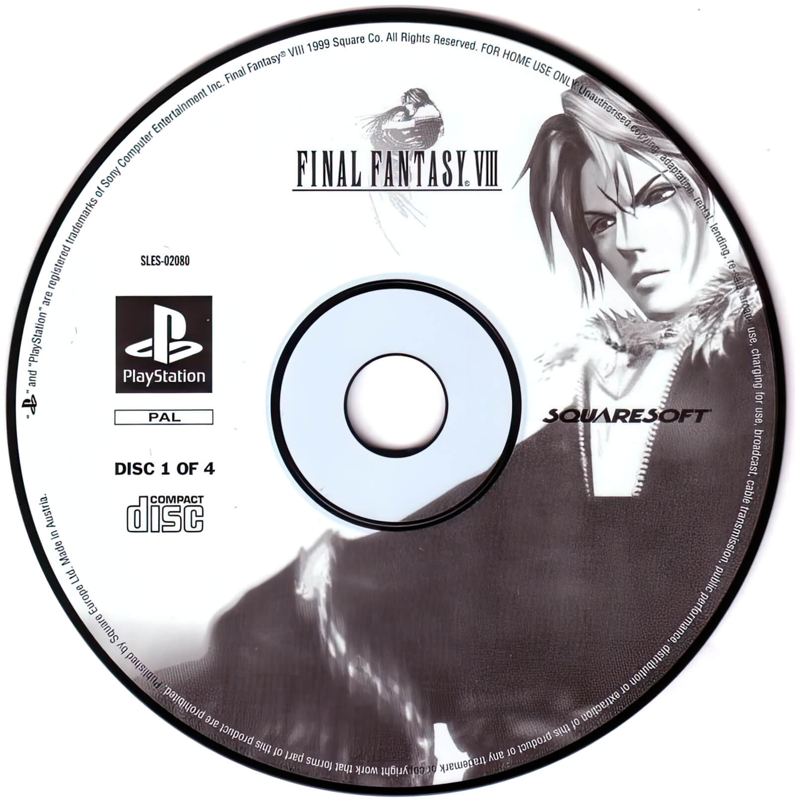 Лицензионный диск PAL Final Fantasy 8 для PlayStation